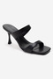 Women's Bandage Stiletto Heel U t Slipper Real D Leather Zy 4140 Black - 3