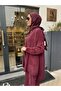 39208 Patterned Women's Suit Claret Red - 3