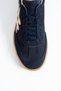 Shen Women's Lace-Up Shoes Genuine Leather Sneakers Navy Blue Suede - 3