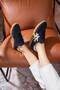 Shen Women's Lace-Up Shoes Genuine Leather Sneakers Navy Blue Suede - 2