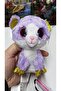 Plush Purple Cat with Big Bright Eyes 15 cm