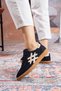 Shen Women's Lace-Up Shoes Genuine Leather Sneakers Navy Blue Suede - 5
