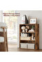 VASAGLE 3 Tier Wooden Bookcase with Adjustable Shelves Dark Hunton Oak - 4
