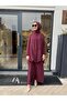 39208 Patterned Women's Suit Claret Red - 2