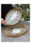 Bambu 2 Li Sedefli Oval Tepsi