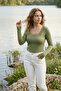Women's Lace Pack Square Neck Long Sleeve Blouse - 7