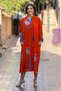 Orange Color Fish Shirt Dress - 2