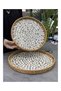 Bamboo 2-Piece Pearlescent Round Tray