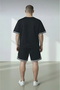New Season Premium Fabric Men's Black Striped Detail T-Shirt - Shorts 2-Piece Set - 3
