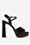 Women's platform Heeled Shoes genuine Leather zy 4147 black