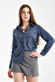 Women's Satin Shirt Long Sleeve Classic Chic Office Daily Shiny Fabric Buttoned Basic Shirt - 4