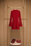 Buckle Detail Belted Mock Neck Mini Women’s Dress - 7