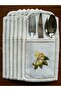 6-Person Lemon Embroidered White Linen Presentation Set - 19-Piece Dinner Set of Table Runner - 7