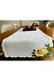 6-Person Lemon Embroidered White Linen Presentation Set - 19-Piece Dinner Set of Table Runner - 3
