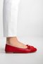 Genuine Leather Women's Red Suede Detailed Ballet Flats Hailey - 6