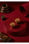 Women's Caramel Vintage Design Gold Color Detailed Thick Earrings