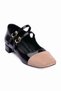 Women's Patent Leather Leather Ballet Flats Square Toe Nude Suede Detailed Double Buckled Casual Shoes Clara Black - 3