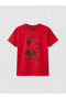Lcw Kids Red Crew Neck Ataturk Printed Girl's T-Shirt