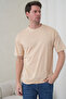 Men's 3-Pack T-Shirt 100% Cotton Basic Comfortable Fit Beige-Grey-Navy Blue T-Shirt - 2