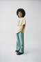 Boy's Cotton Pack Cream Lemonade Cart Printed T-Shirt Tracksuit Set - Green Striped Bottom
