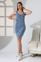 Women's Thick Strap Classic Model Medium Length Trendy Dress Bnj-666