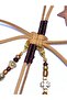 Handmade Lucky Knot Suede Drawstring Gold Detailed Bag Charm Keychain Black and Beige Color Option - 3
