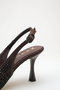 Women's Brown Black Stone Detailed Fabric Evening Dress Stiletto Heeled Shoes - 4