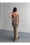 Back Strap with Crisscross Straps Laces Knit Dress - 2