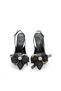 Women's Satin Bow Gold Buckle Detail Stiletto - 2
