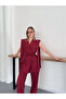 Tie-Detail Belted Blazer Vest Set Pant Suit - 3