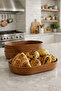 4 Piece Wooden Look Modern Bread Basket Modern-Stylish - Functional 15.5 X 26 X 4.5 cm - 3