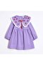 Girls' Dress with Cherry Embroidered Collars