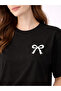 Women's Black Oversized Kurdale Printed Stylish T-Shirt with Cotton Strands - 7