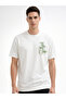 Men's White Oversized Design Printed Stylish T-Shirt with Cotton Pieces