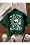 Sun Model New Season Printed Fabric Oversized Tshirt