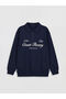 Esvab • Modern & Distinctive Devrik Roba Collar Printed Boys' Sweatshirt