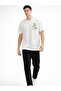 Men's White Oversized Design Printed Stylish T-Shirt with Cotton Pieces - 2