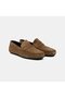 Men's Dark Beige Round Toe Sports Casual Suede Loafers