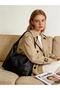 Soft Smooth Skin Textured Vegan Leather Wide Hobo Shoulder Bag 001234A - 2