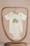 Organic 100% Cotton Pack Cute Turtle Printed Short Sleeve Snap Fastener Baby Bodysuit