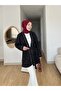 Kimono Jacket with Belted Embroidery Detail - Suitable for Hijab Wear - 3