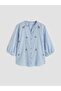 Ruffled Collar Striped Women's Shirt (S6) - 5