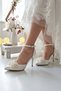 Women's 11 cm Pearl Bow Bridal Shoes