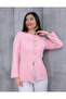 Pink Stylish Women's Blazer Jacket with Gold Button Detail - 5