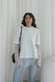 Ecru T-shirt with Lace Detail on the Hem and Sleeves - 2