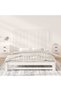 Wall-mounted headboard, white, 147x3x90 cm, solid pine wood - 3
