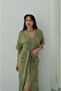 Green Belted Dress with Button Detail on the Front - 5