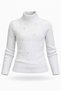 Girl's Half Fisherman Spring Blouse Ribbed Knit with Staple Detail - 3