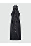 Lcw Vision Indigo Halter Neck Ruched Jean Dress