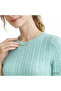 Water Green Short Sleeve Crew Neck Slim Fit Women's Sweatshirt - 4